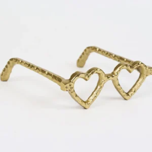 Inspire Me! Home Decor Gold Heart Eyes Glasses Decorative Sculpture