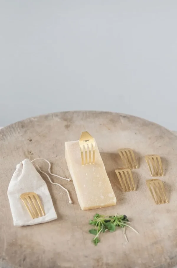 Inspire Me! Home Decor Gold Fork Cheese Markers (Set Of 6)