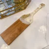 Inspire Me! Home Decor Gold Leaf And White Resin Wood Paddle Serving Board