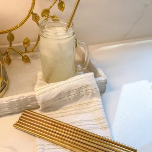 Inspire Me! Home Decor Gold Metal Straws