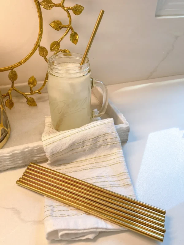 Inspire Me! Home Decor Gold Metal Straws