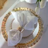 Inspire Me! Home Decor Gold Textured Ruffle Round Tray/Charger