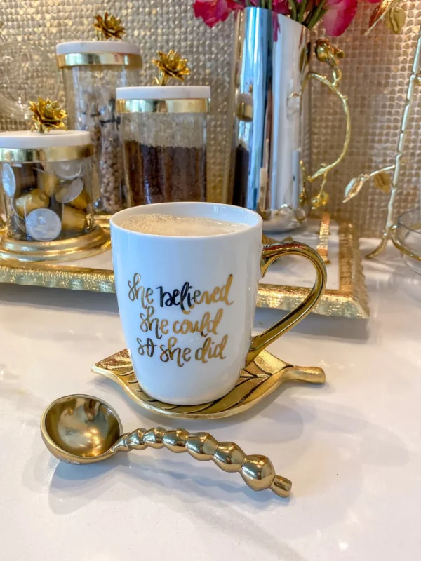 Inspire Me! Home Decor Gold “She Believed She Could So She Did” Mug