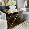 Inspire Me! Home Decor Gold Tray Side Table With Mirrored Top