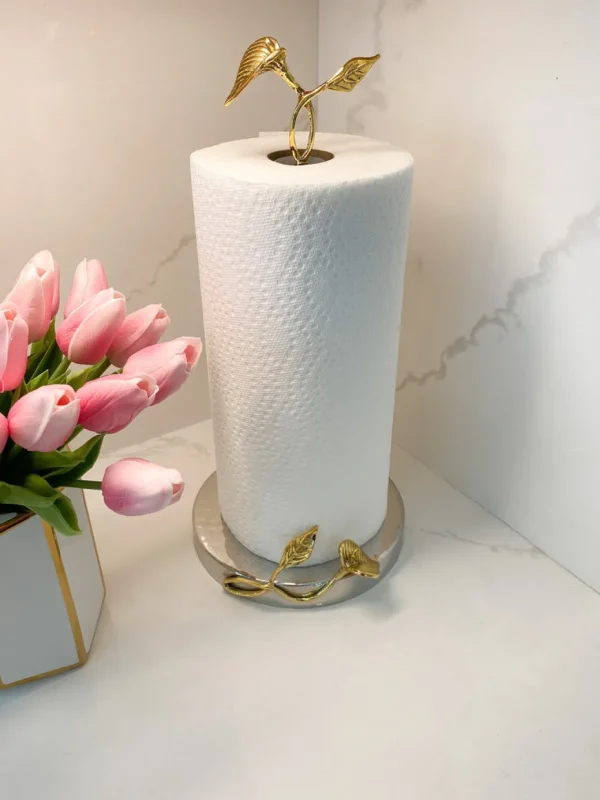 Inspire Me! Home Decor Gold Leaf Detailed Paper Towel Holder ( Available In 2 Sizes)