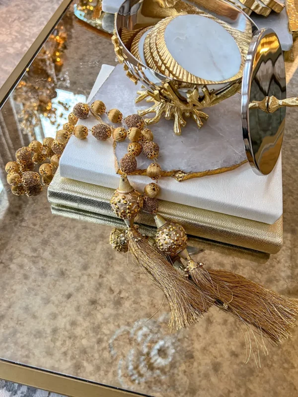 Inspire Me! Home Decor Gold Beaded Tassel Garland