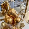 Inspire Me! Home Decor Gold Metallic Decorative Pears (Set Of 4)