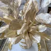 Inspire Me! Home Decor Gold Metallic Magnolia Leaf Stem