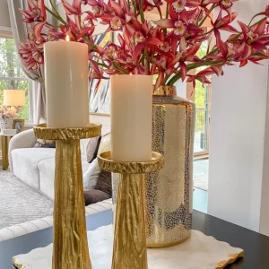 Inspire Me! Home Decor Gold Metal Branch Pedestal Candle Holder (2 Sizes)