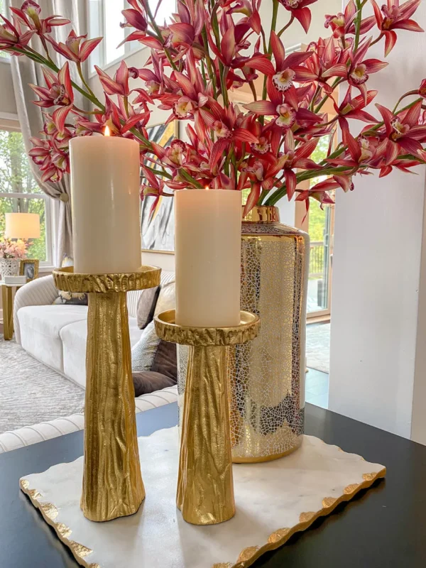 Inspire Me! Home Decor Gold Metal Branch Pedestal Candle Holder (2 Sizes)
