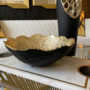 Inspire Me! Home Decor Gold And Matte Black Bowl W/ Textured Finish