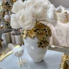 Inspire Me! Home Decor Gold Cascading Floral And White Vase