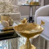 Inspire Me! Home Decor Gold Floral Bowl On Pedestal