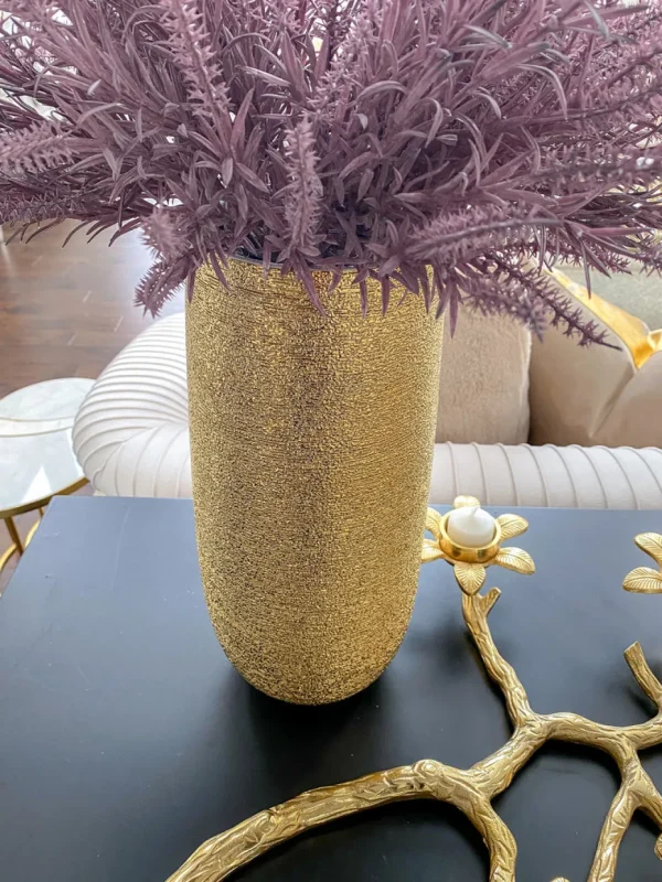 Inspire Me! Home Decor Gold Spun Textured Vase