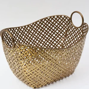 Inspire Me! Home Decor Gold Basket With Handles