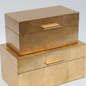 Inspire Me! Home Decor Gold Decorative Boxes (Set Of 2)