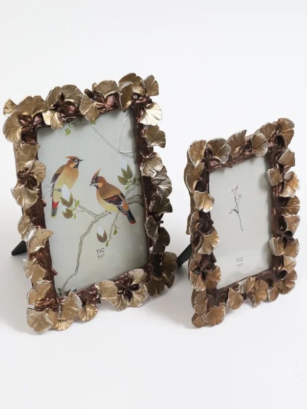 Inspire Me! Home Decor Gold Ginko Leaf Picture Frame (2 Sizes) Picture Frames