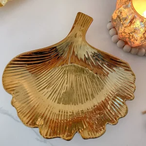 Inspire Me! Home Decor Gold Petal Leaf Tray