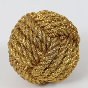 Inspire Me! Home Decor Gold Shimmer Resin Rope Ball (2 Sizes)