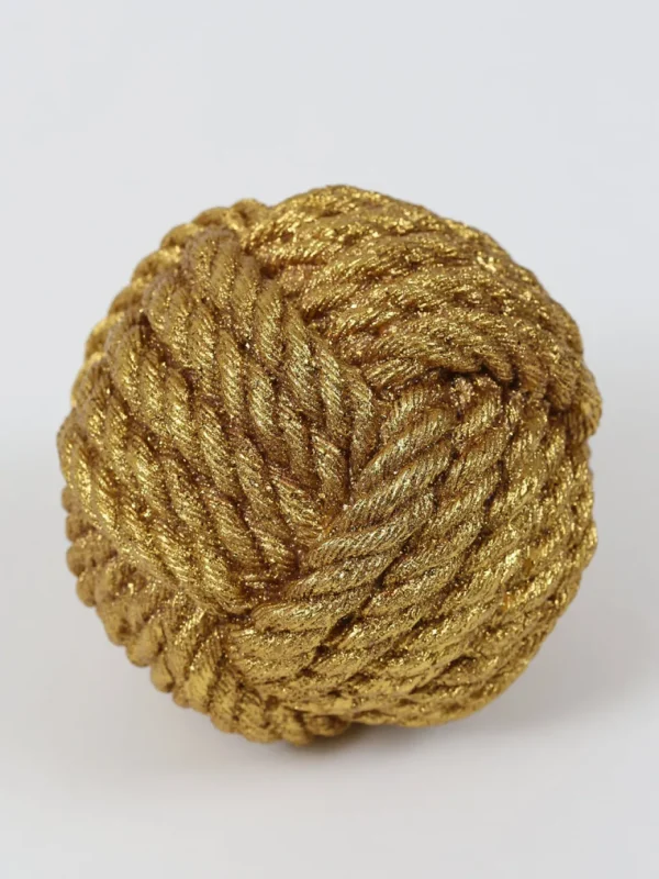 Inspire Me! Home Decor Gold Shimmer Resin Rope Ball (2 Sizes)