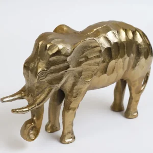 Inspire Me! Home Decor Gold Textured Metal Elephant Decor