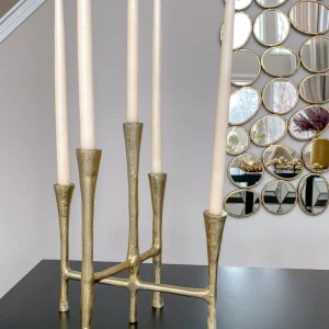 Inspire Me! Home Decor Gold 5 Candlestick Holder