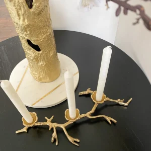 Inspire Me! Home Decor Gold Branch Triple Candle Holder