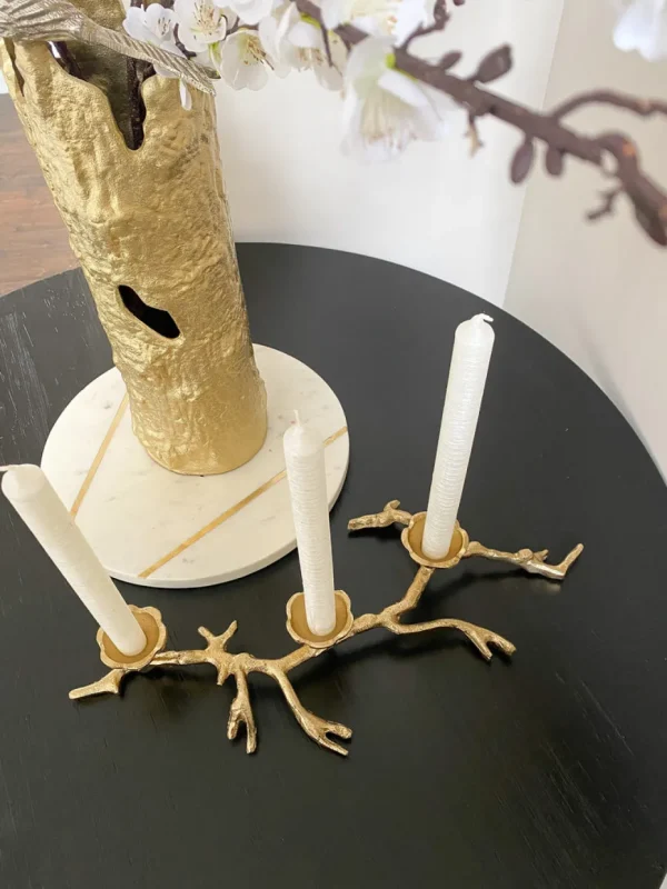 Inspire Me! Home Decor Gold Branch Triple Candle Holder