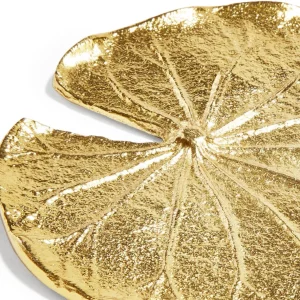 Inspire Me! Home Decor Golden Lily Leaf Coasters, Set Of 4