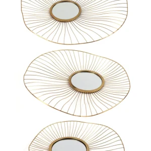 Inspire Me! Home Decor Gold Asymmetrical Circle Mirrors (Set Of 3 – 3 Different Sizes)