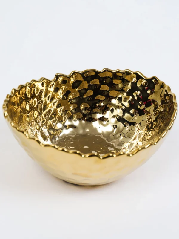 Inspire Me! Home Decor Gold Hammered Bowl