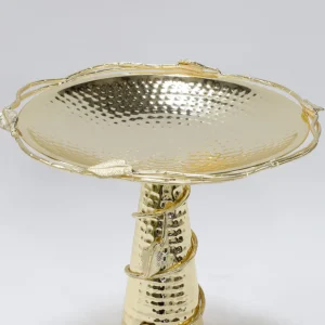 Inspire Me! Home Decor Gold Detailed Pedestal Cake Stand