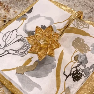 Inspire Me! Home Decor Gold Lotus Napkin Holder