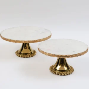 Inspire Me! Home Decor Gold Marble Cake Stand (2 Sizes)