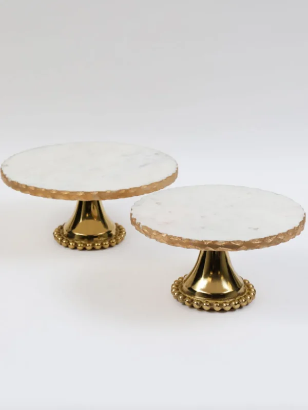 Inspire Me! Home Decor Gold Marble Cake Stand (2 Sizes)