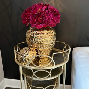 Inspire Me! Home Decor Gold Round Nesting Tables With Antiqued Mirrored Tops