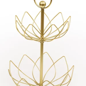 Inspire Me! Home Decor Gold Flower Shaped Metal Two-Tiered Display