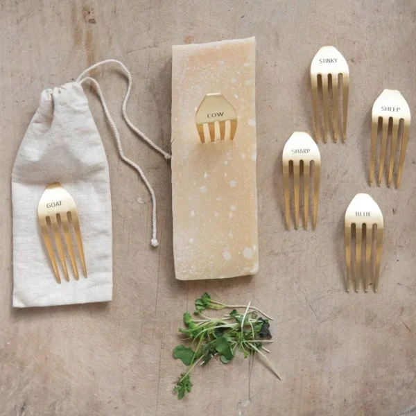 Inspire Me! Home Decor Gold Fork Cheese Markers (Set Of 6)