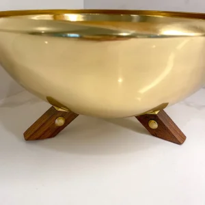 Inspire Me! Home Decor Gold Bowl With Wooden Legs