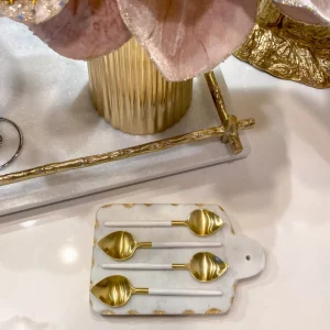 Inspire Me! Home Decor Gold Spoons With White Handle (Set Of 4)