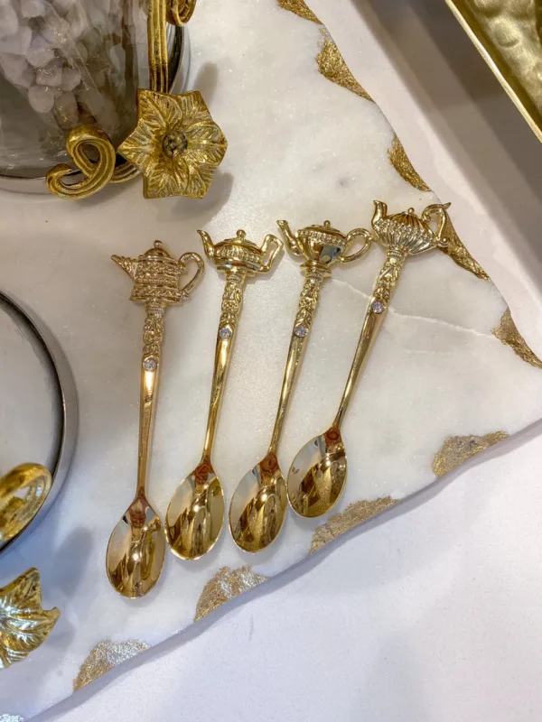 Inspire Me! Home Decor Gold Teapot Spoons (Set Of 4)