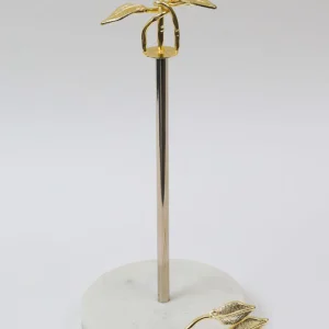 Inspire Me! Home Decor Gold Leaf Paper Towel Holder With Marble Base