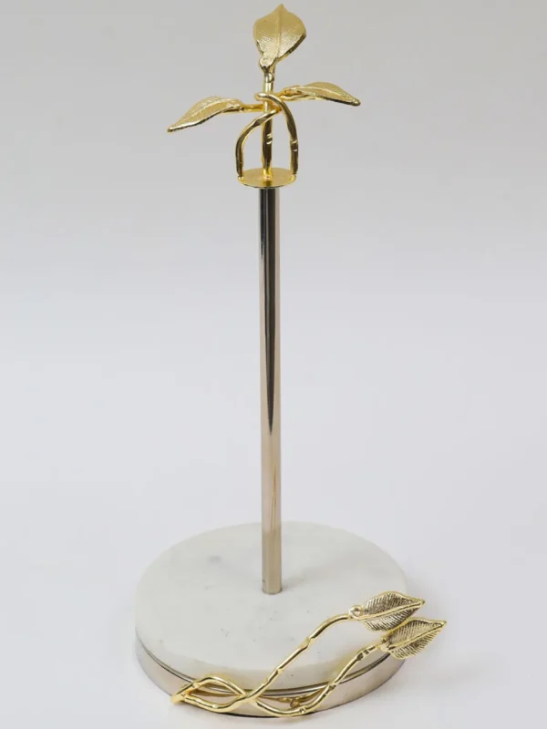 Inspire Me! Home Decor Gold Leaf Paper Towel Holder With Marble Base