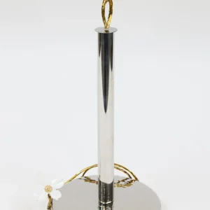 Inspire Me! Home Decor Gold Paper Towel Holder With White Jeweled Flower Details