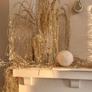 Inspire Me! Home Decor Gold Oversized Beaded White And Pearl Ornament (2 Sizes)