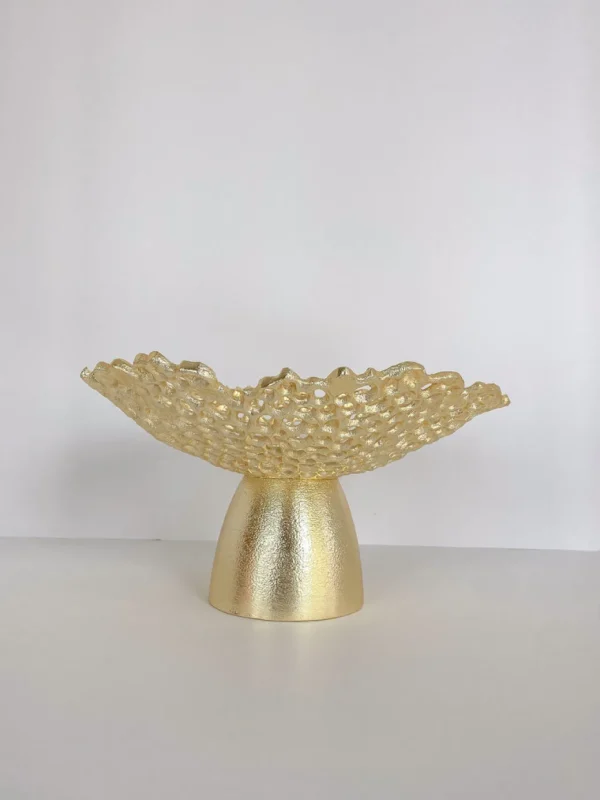 Inspire Me! Home Decor Gold Coral Pedestal Bowl