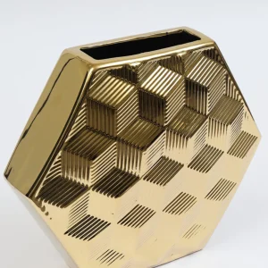 Inspire Me! Home Decor Gold Hexagon Vase