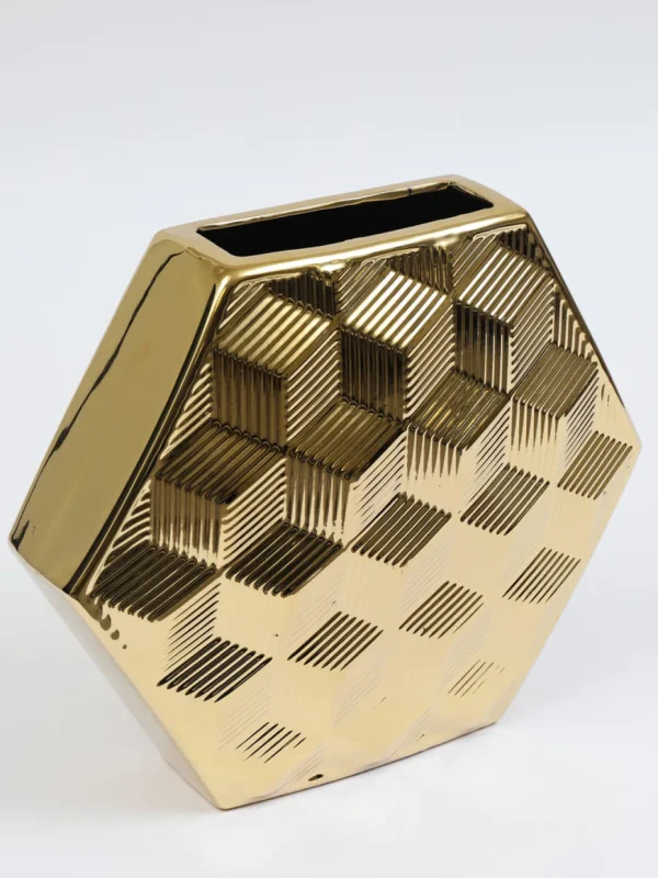 Inspire Me! Home Decor Gold Hexagon Vase