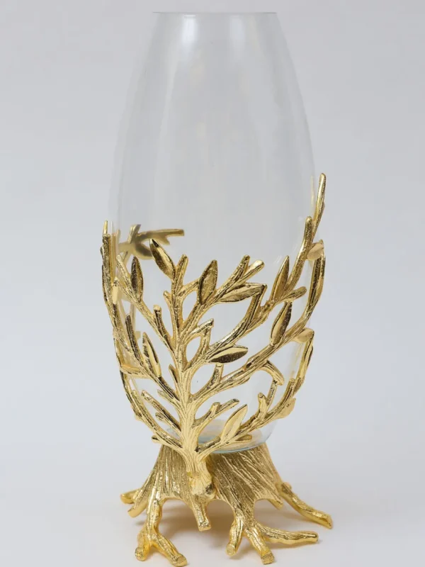 Inspire Me! Home Decor Gold Metal Branch And Glass Vase