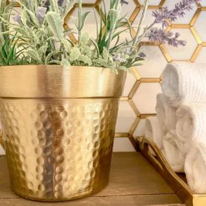 Inspire Me! Home Decor Gold Metal Hammered Pot